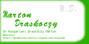 marton draskoczy business card